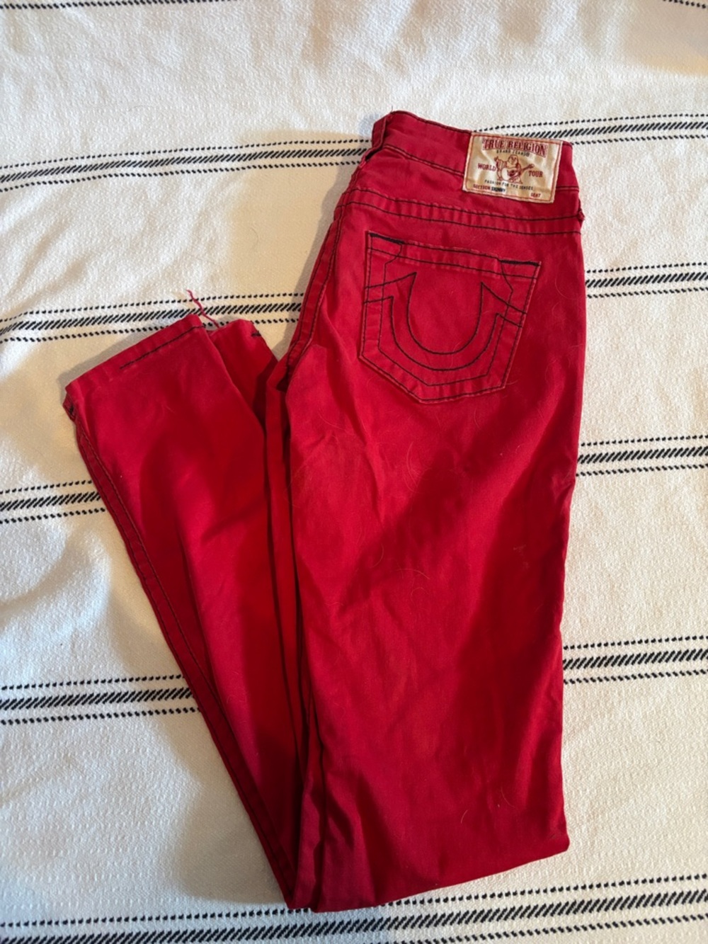 *VINTAGE* True Religion Women’s Red Skinny Jeans